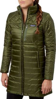 Sport and style come together in the Radalie Parka from Patagonia®. This sleek style features an all-over quilted pattern and Thermogreen® insulation to keep your feminine silhouette warm and cozy this cold weather season. Multiple pockets allow you to carry essentials while the zip front closure and stand up collar offer extra protection from gusty winds. Gear up and look good in the Patagonia® Radalie Parka. Fit: Slim fit parka Technology Thermogreen® insulation for added warmth Super soft fab Patagonia Country, Patagonia Puffer, Knee High Boots Dress, Patagonia Women, Marvelous Designer, Quilted Pattern, Sleek Style, Feminine Silhouette, Pump Dress