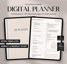 the ultimate minimalist digital planner with extra templates for ipad and android - click here