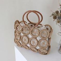 Adorable, Very Beautiful Summer Bag. Handmade Macram With Inner Pouch Made Of White Burlap Fabric With Drawstrings; Perfect Accessory For Summer Or Beach. Brand New, Never Used. Braided Bag, Rope Weave, Woven Handbags, Wicker Bags, Straw Tote Bag, Woven Tote Bag, Straw Bags, Quality Handbags, Handmade Handbags