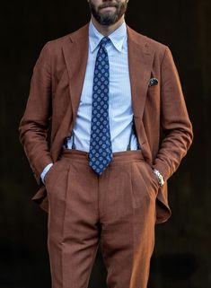 Orange Suit Outfit, Rust Orange Wedding Color Combos, Mens Suits Style, Rust Orange Wedding, Men's Capsule Wardrobe, Mens Wardrobe Essentials, Male Outfit