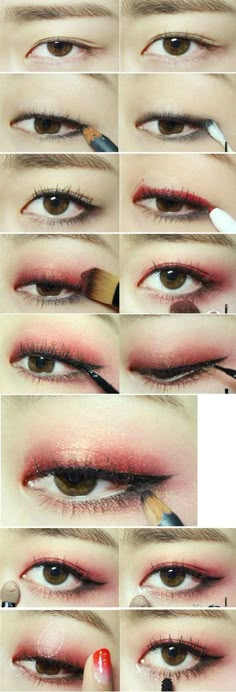 welcome lovely Korean Makeup Tips, Red Eye Makeup, Trendy Eyeshadow, Korean Makeup Look, Korean Eye, Eyeliner Tips, Korean Makeup Tutorials, Korean Eye Makeup