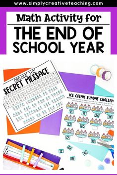 the end of school year math activity for students to practice their writing skills and numbers