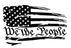 an american flag with we the people written in black ink on a white background,