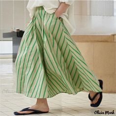 Olivia Mark - Romantic Semi-Formal High-Waisted Long Dress Body Skirt, Umbrella Skirt, Long Skirts For Women, Skirt For Women, Elegant Skirt, Striped Maxi, Kawaii Clothes, Harajuku Fashion, Types Of Skirts