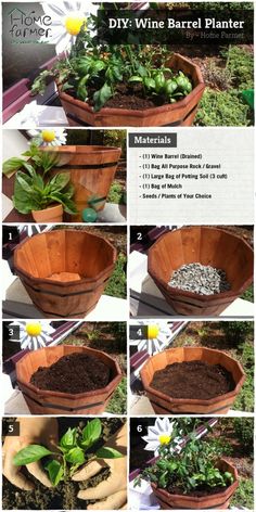 the instructions for making a wooden bowl planter