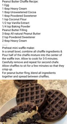 some waffles are sitting on a plate with the instructions for making them look like they're ready to eat