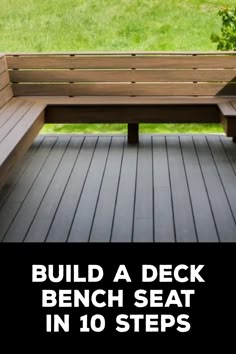 How to Build a Deck Bench Seat Deck Bench Seating Diy How To Build, Bench On Deck Built In, Back Porch Bench Seating, Decking Seating Ideas, Deck With Garden Boxes, Deck Railing With Seating, Building Decks Ideas, Bench Railing For Deck, Bench Deck Railing