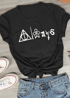 Harry Potter Always, Silhouette Disney, Stile Harry Potter, Harry Potter Shirt, Universal Shirts, Harry Potter Tshirt, Mode Rose, Harry Potter Shirts, Harry Potter Outfits