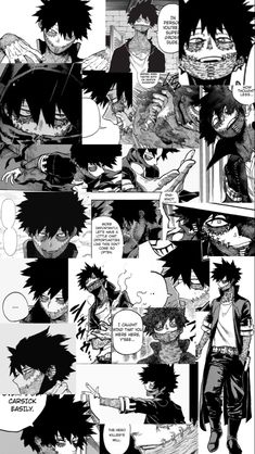 an image of a page from the anime, with black and white images on it