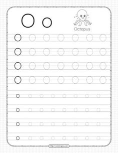 an octopus worksheet with the letter o