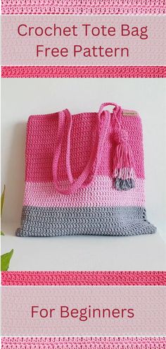 the crochet tote bag is free pattern for beginners and it's easy