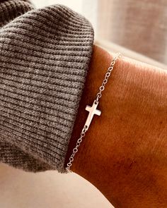 Dainty Christian Jewelry, Cross Bracelets For Women, Simple Everyday Cross Jewelry, Adjustable Everyday Rosary Bracelet With Cross, Adjustable Cross Rosary Bracelet For Everyday, Minimalist Rosary Bracelet Gift, Minimalist Adjustable Hypoallergenic Rosary Bracelet, Adjustable Hypoallergenic Minimalist Rosary Bracelet, Christian Jewelry For Women