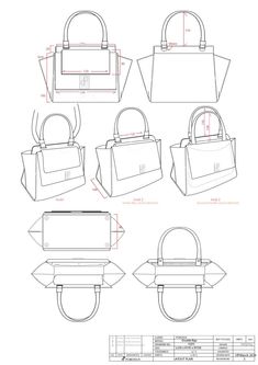 Collabration Design 1BE Handbag Technical Drawing, Tote Bag Technical Drawing, Technical Drawing Bag, Purse Design Drawing, Bag Technical Drawing, Bag Design Sketch, Handbag Sketch, Backpack Design Concept, Bag Sketch