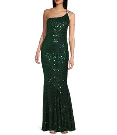 From Midnight Doll&#x2C; this dress features:Allover sequinOne shoulder necklineSleevelessCenter back zip closureLinedApprox. 63" lengthPolyester/spandexHand wash/line dry or lay flat to dryImported. Green Evening Dress With Contrast Sequin, Green Sequined Sleeveless Evening Dress, Glamorous Sleeveless Sequin Dress With Back Zipper, Sleeveless Sequin Dress With Back Zipper For Evening, Holiday Sleeveless Evening Dress With Contrast Sequin, Holiday Contrast Sequin Sleeveless Evening Dress, Green Sleeveless Holiday Sequin Dress, Green Sleeveless Sequin Evening Dress, Green Sleeveless Sequin Dress For Evening