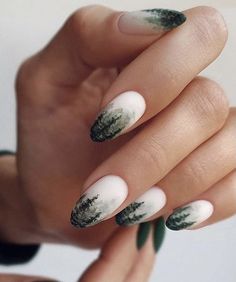 January Nails, Tree Nails, Thanksgiving Nails, Winter Nail Designs, Nails Desing