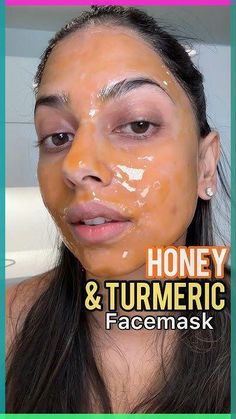 Honey and turmeric face mask! Turmeric Face Mask Hyperpigmentation, Turmeric And Honey Face Mask Benefits, Honey Facial At Home, Tumeric Honey Mask, Is Honey Good For Your Face, Diy Turmeric Face Scrub, Honey And Turmeric Face Mask, Honey Face Mask For Glowing Skin, Turmeric Face Mask Dark Spots