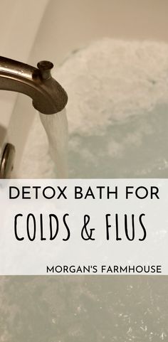 WIth winter coming it’s time to get prepared for the cold and flu season. With a few simple herbal remedies you can get your family feeling better fast. A hot bath always feels good when you’re under the weather, so why not try a detox bath for colds and flus? It takes a good thing and makes it even better. This is one of my favorite herbal remedies. Cold Bath Remedies, Ginger Bath For Cold, Home Made Cold Remedies, Natural Chest Cold Remedies, Natural Health Remedies Diy Home, Best Medicine For Colds, Oils For Bath When Sick, At Home Sick Remedies, Getting Sick Remedies