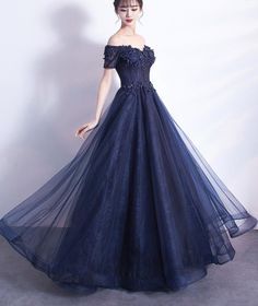 Navy Blue Sparkly Dress, Dark Blue Gown, Navy Blue Prom Dress, Navy Blue Gown, Navy Gown