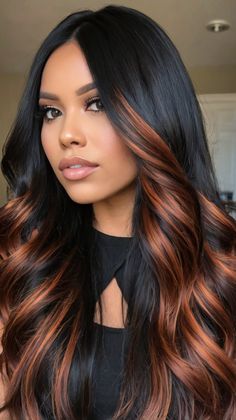 Copper Highlights: Vibrant Copper with Red Highlights Highlights Copper, Hair With Red Highlights, Schwarzkopf Hair Color, Cowboy Copper