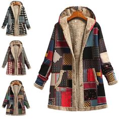 Store category Sign Up Now ! You may also like Ladies Jacket Ethnic Print Outwear Women Long Sleeve Work Cozy Hooded Coat Product Details Description: Condition: 100% Brand New and High Quality Gender: Women Womens, Ladies  Style: Women's Cardigan Jacket, Women Winter Warm Outwear, Women Outerwear Jacket Pattern Type: Ethnic Print Patchwork, Hooded, Breasted, Pockets, Lined Color: Red,Green, Gray, Wine Red (Optional) Size: S, M, L, XL, XXL,XXXL,XXXXL,XXXXXL (Follow the size chart to select please) Material: 95%Polyester 5%Spandex Neckline: Hooded Length:Above Knee Sleeve Length: Long Sleeve Season: Autumn Fall, Winter Occasions: Casual, Traveling, Vacation, Working, Party, Everyday, Dates, Movies Features: 1. This Jacket features thicken lined with lined hood to provide good warmth. The ho Style Vert, Hooded Coats, Harajuku Hoodie, Patchwork Coat, Harajuku Women, Red Coat, Cotton Coat, Winter Jackets Women, Warm Coat