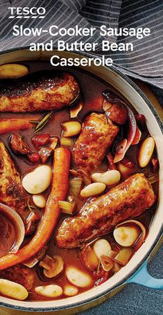 the cover of tesco's slow cooker sausage and butter bean casserole