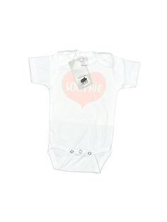 Laughing Giraffe Short Sleeve Onesie Size: 0-3 Month Bottoms - new. 100% Polyester, Print | Laughing Giraffe Short Sleeve Onesie: White Print Bottoms - Size 0-3 Month Do Good, 3 Months, Clean Out, Thrift Store, White Shorts, Onesies, Women Handbags, Buy And Sell, White