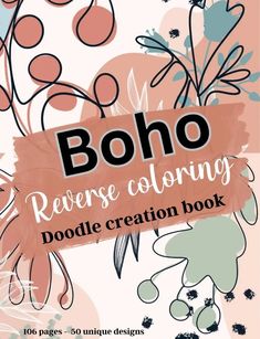 boho reverse coloring doodle creation book