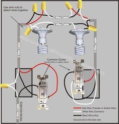 three way switch wiring with two lights and one light on the other side, in an electrical