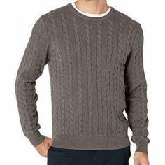 This Sweater Is Size Xxl And Made By Amazon Essentials. It Is Made With 100% Cotton And Machine Washable. It Measures 28" Flat Across The Chest And 30 1/2" In Length From The Back Of The Neck. It Is New With The Tags Still On It, Might Have Some Wrinkling With Shipping. Very Nice Sweater For Casual Or Dress. Cotton Cable Knit Sweater, Amazon Essentials, Sweaters Crewneck, Tunic Shirt, Cable Knit Sweater, Cool Sweaters, Knit Cotton, Cotton Sweater, Dress Codes