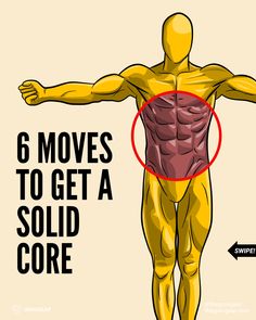 a man's back with the words 6 moves to get a solid core on it