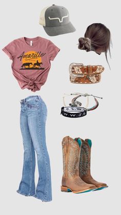 Country Belts For Women Outfit, Rustic Country Outfits, Cute Country Western Outfits, Western Outfits Women Summer Shorts, Western Themed Outfit Woman, Simple Western School Outfits, Western Ranch Outfits Women, Cowgirl Shirt Outfits, Modern Country Style Clothes