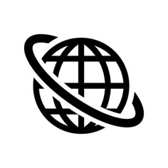 the earth with an arrow in it's center is shown on a white background