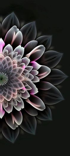 an abstract flower with pink and white petals