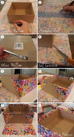 instructions for how to make a diy flower box with tissue paper and glue on the inside