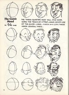 an old cartoon character's head and how to draw it in the style of cartoons