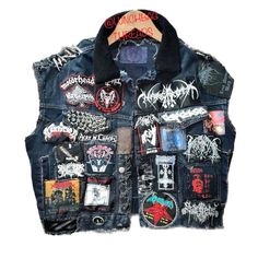 Handmade One of a kind black denim battle Vest

• Shoulder spikes not included
• Size L womens
• This one of a kind jacket is looking for its new home, lots of hand sewing and memories is what has created this awesome battle jacket. 
• Msg with any questions 
*Open to trades*
*Branded for exposure*
 #metalhead #Battlejacket #battlevest #patches #Metal Crust Jacket, Battle Vest, Battle Jacket, Men's Coats And Jackets, Mens Coats, Black Denim, Hand Sewing, Men's Jacket, Mens Jackets