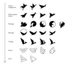 the different shapes and sizes of paper airplanes are shown in this graphic diagram, which shows how to make them look like they're - designed