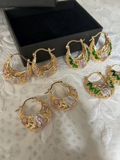 Check out our great mexican - style chunky religious hoops! Beautiful decoration and colours AVAILABLE IN PINK OR GREEN Easy click motion fastening Gift Box included, perfect for gifting. Mexican Jewelry, Beautiful Decoration, Mexican Style, Jewelry Earrings Hoops, Our Lady, Beautiful Decor, United Kingdom, Motion, Gift Box