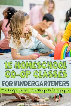 children playing with toys and text that reads is homeschool go - op classes for kids