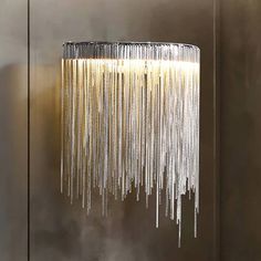 Wall Sconce Large Chandelier High Ceilings, Tassel Wall, Sconces Living Room, Crystal Wall Sconces, Stainless Steel Lighting, Kitchen Ceiling Lights, Small Apartment Decorating, Modern Wall Sconces, Large Wall Decor