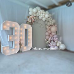 an image of balloons and letters on display