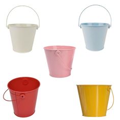 four buckets are shown in different colors