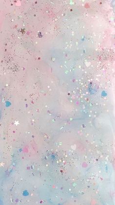 an abstract painting with pastel colors and sprinkles