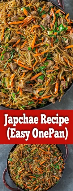 japanese recipe easy one pan with noodles and vegetables