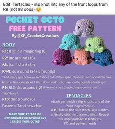 the instructions for crocheted octopus toys