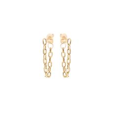 Zoë Chicco – Zoë Chicco 14kt Small Square Oval Link Chain Hoop Earrings Gold-plated Dangle Earrings With Cable Chain, Gold Plated Dangle Earrings With Cable Chain, 14k Gold Filled Oval Link Cable Chain Jewelry, Everyday Yellow Gold Chain Earrings, Yellow Gold Chain Earrings For Everyday, Classic Gold Cable Chain Earrings, Sterling Silver Link Earrings For Everyday, Dainty Jewelry With Rectangular Box Chain Links, Dainty Cable Chain Jewelry