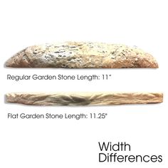 two different types of breads are shown in this advertisement for the garden stone length 11 '