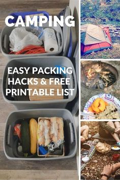 camping packing hacks and free printable list