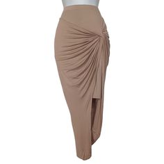 Chocolate Tan Ruching Draped Asymmetrical Hem Midi Light Brown Skirt * New With Tags * X-Large * Light Brown Tan Color * Very Stretchy * Beautiful Draped Ruching Style Bundle 2+ Items For Special Discounts Open To Reasonable Offers Hundreds Of Items Available In My Closet, New And In Excellent Pre-Owned Condition Same Day/Next Day Shipping Smoke Free And Pet Free Home Colors May Be Slightly Off Due To Lighting Chic Asymmetrical Draped Stretch Skirt, Elegant Fitted Skirt With Irregular Shape, Beige Fitted Asymmetrical Maxi Skirt, Fitted Beige Asymmetrical Maxi Skirt, Asymmetrical Beige Skirt For Party, Fitted Asymmetrical Beige Bottoms, Theatrical Romantic, Style Bundle, Home Colors