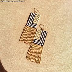 the earrings are made out of woven material